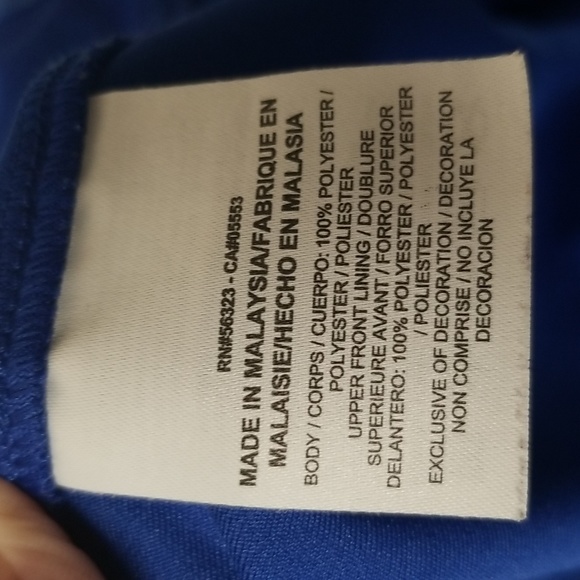 💥NIKE Men's Zip Warm up Shirt XL, Royal Blue/White stripes w/pockets EUC CL# 64 - Picture 5 of 5